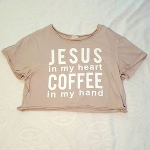 Altar'd brand, M, Beige, cropped t-shirt.